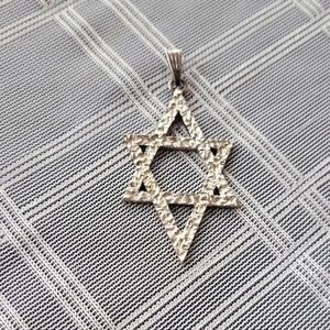 Vintage Silver Star of David Pendant Hallmarked